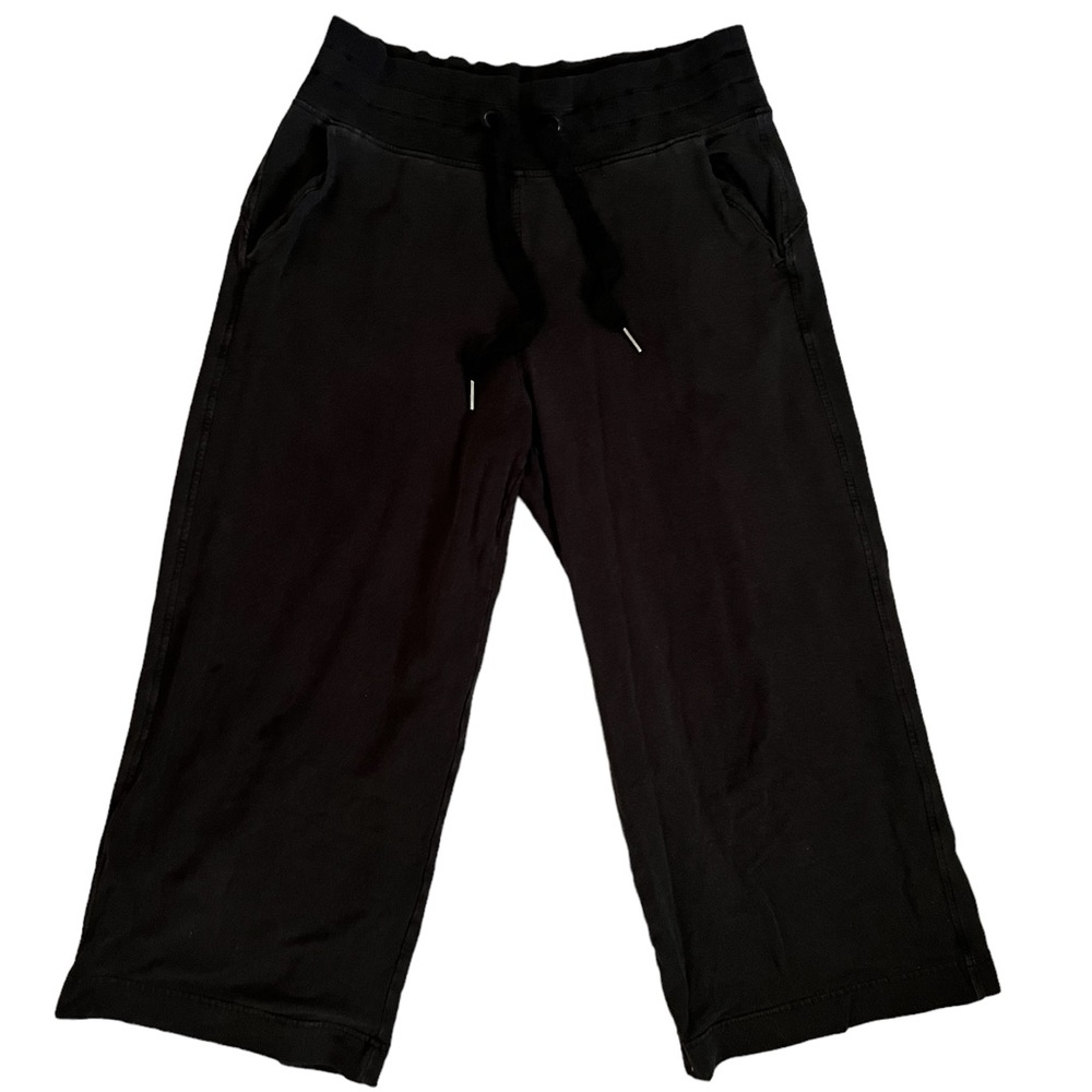 Athleta Wide Leg Crop Pant — Black, size L